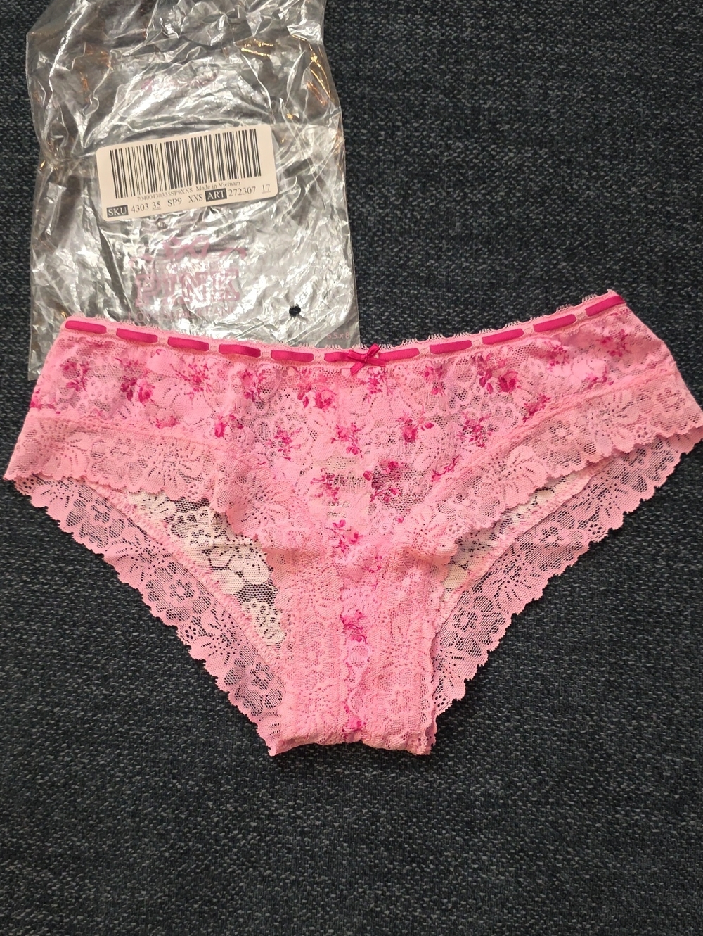 LoveShackFancy Pink Floral Lace Bikini Panty Limited Edition.